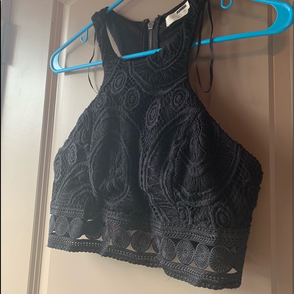 LF Black Lace Crop Top